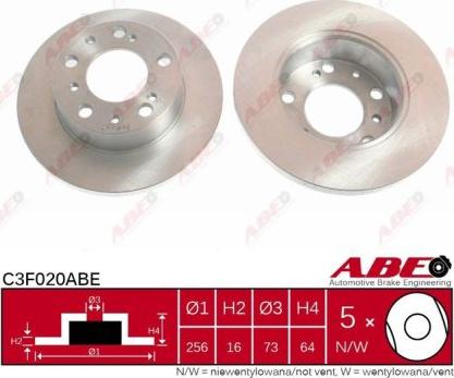 ABE C3F020ABE - Тормозной диск parts5.com