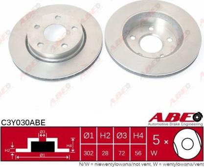 ABE C3Y030ABE - Тормозной диск parts5.com