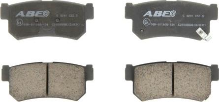 ABE C20008ABE - Тормозные колодки, дисковые, комплект parts5.com