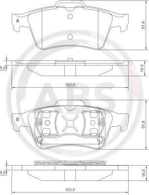 A.B.S. 37216 - Тормозные колодки, дисковые, комплект parts5.com