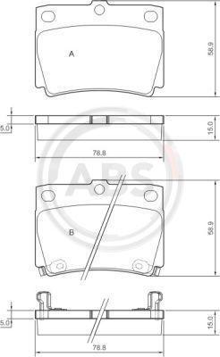 A.B.S. 37284 - Тормозные колодки, дисковые, комплект parts5.com