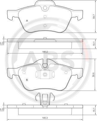 A.B.S. 37279 - Тормозные колодки, дисковые, комплект parts5.com