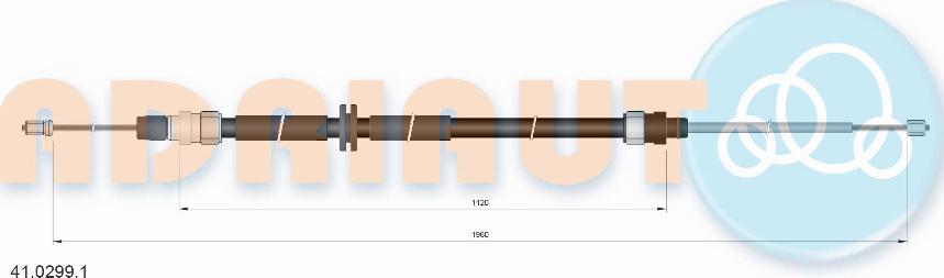 Adriauto 41.0299.1 - Тросик, cтояночный тормоз parts5.com