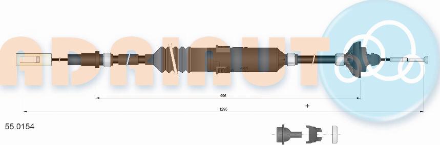 Adriauto 55.0154 - Трос, управление сцеплением parts5.com