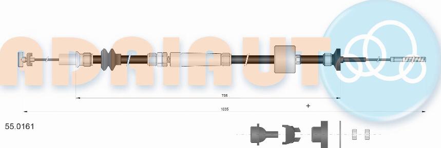 Adriauto 55.0161 - Трос, управление сцеплением parts5.com