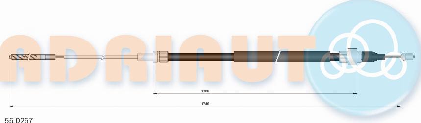 Adriauto 55.0257 - Тросик, cтояночный тормоз parts5.com