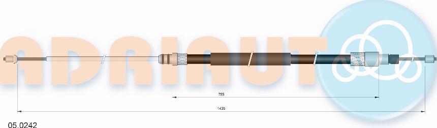 Adriauto 05.0242 - Тросик, cтояночный тормоз parts5.com