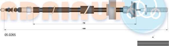 Adriauto 05.0265 - Тросик, cтояночный тормоз parts5.com