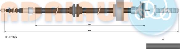 Adriauto 05.0266 - Тросик, cтояночный тормоз parts5.com