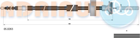 Adriauto 05.0263 - Тросик, cтояночный тормоз parts5.com