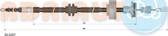 Adriauto 05.0267 - Тросик, cтояночный тормоз parts5.com