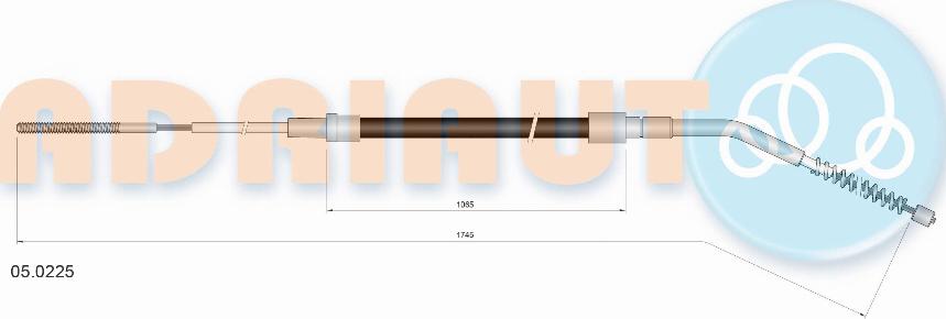 Adriauto 05.0225 - Тросик, cтояночный тормоз parts5.com