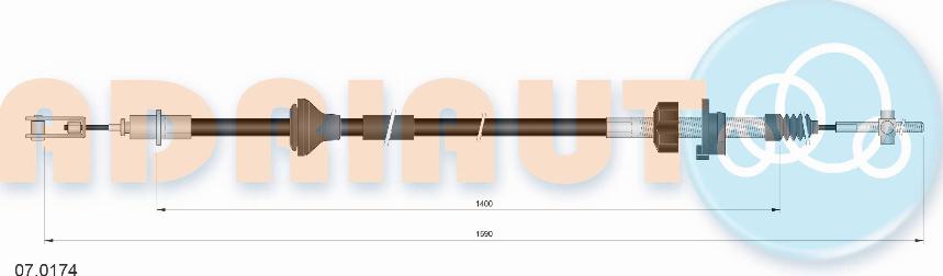 Adriauto 07.0174 - Трос, управление сцеплением parts5.com