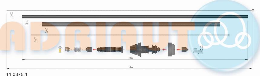 Adriauto 11.0375.1 - Тросик газа parts5.com