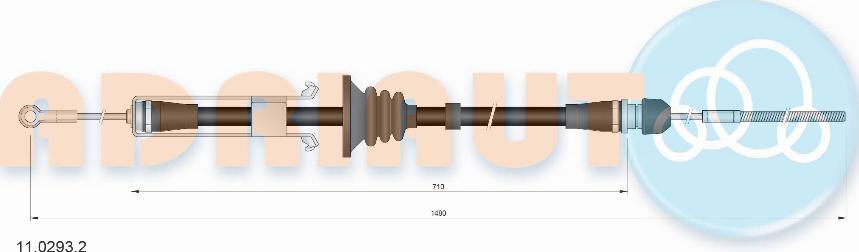 Adriauto 11.0293.2 - Тросик, cтояночный тормоз parts5.com