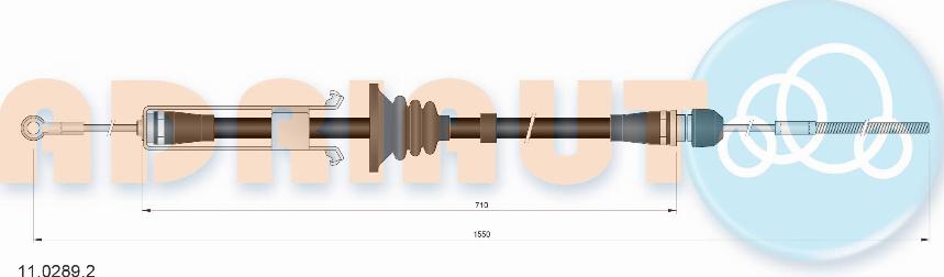 Adriauto 11.0289.2 - Тросик, cтояночный тормоз parts5.com