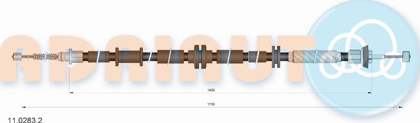 Adriauto 11.0283.2 - Тросик, cтояночный тормоз parts5.com