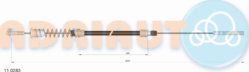 Adriauto 11.0283 - Тросик, cтояночный тормоз parts5.com