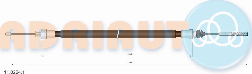 Adriauto 11.0224.1 - Тросик, cтояночный тормоз parts5.com