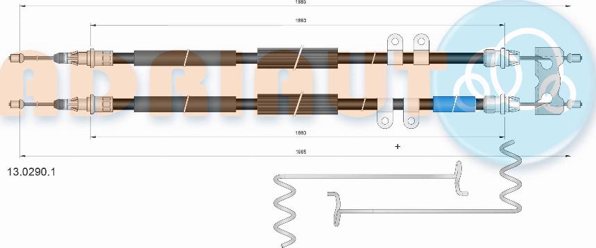 Adriauto 13.0290.1 - Тросик, cтояночный тормоз parts5.com