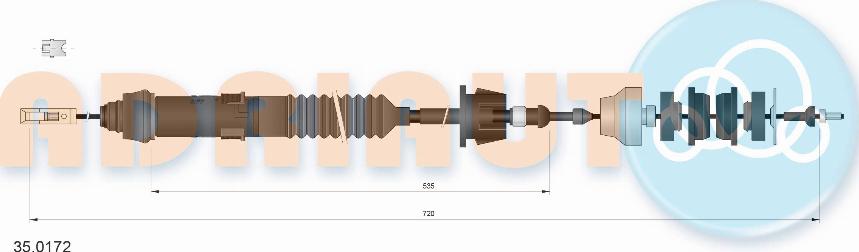 Adriauto 35.0172 - Трос, управление сцеплением parts5.com