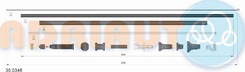 Adriauto 35.0348 - Тросик газа parts5.com