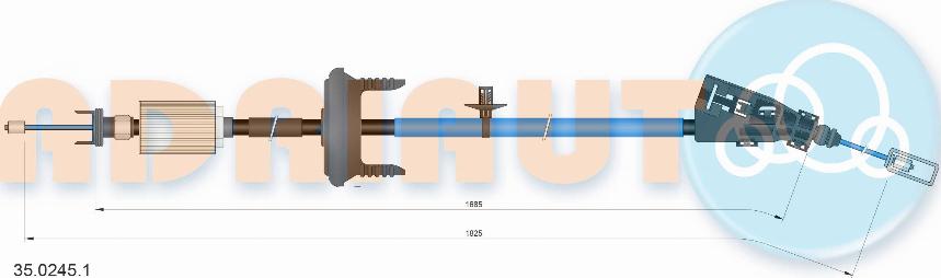 Adriauto 35.0245.1 - Тросик, cтояночный тормоз parts5.com