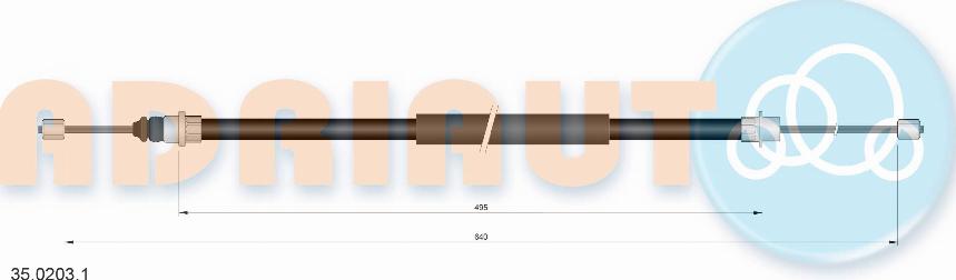 Adriauto 35.0203.1 - Тросик, cтояночный тормоз parts5.com