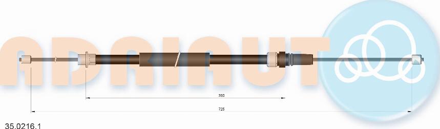 Adriauto 35.0216.1 - Тросик, cтояночный тормоз parts5.com