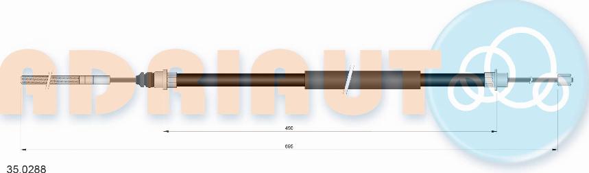 Adriauto 35.0288 - Тросик, cтояночный тормоз parts5.com