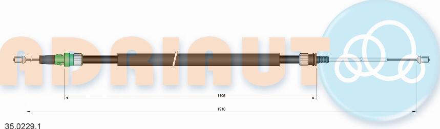 Adriauto 35.0229.1 - Тросик, cтояночный тормоз parts5.com