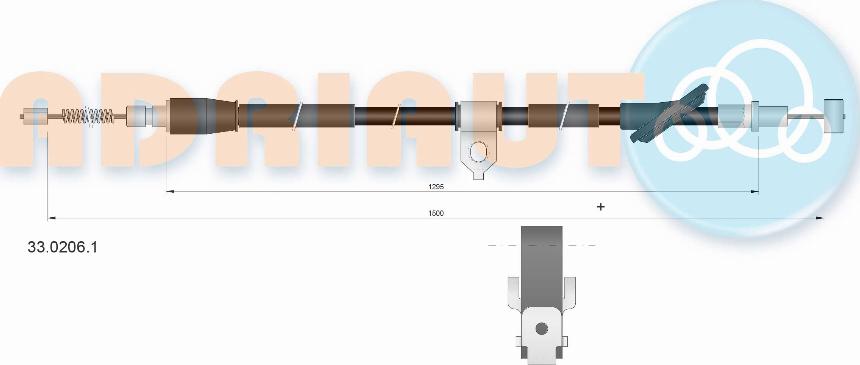 Adriauto 33.0206.1 - Тросик, cтояночный тормоз parts5.com