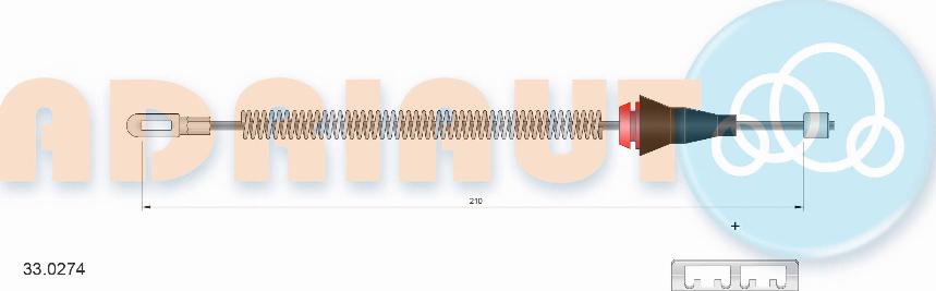 Adriauto 33.0274 - Тросик, cтояночный тормоз parts5.com