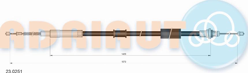 Adriauto 23.0251 - Тросик, cтояночный тормоз parts5.com