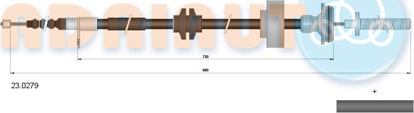 Adriauto 23.0279 - Тросик, cтояночный тормоз parts5.com