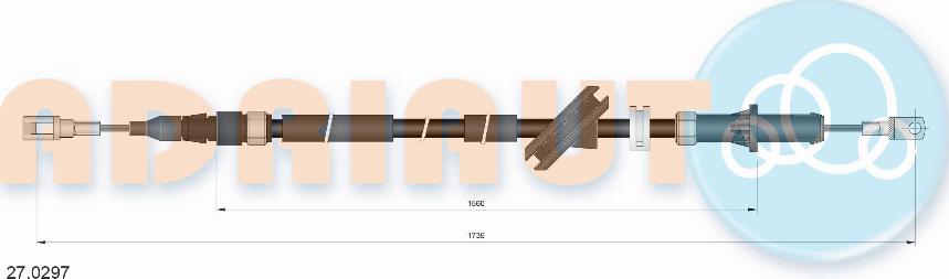 Adriauto 27.0297 - Тросик, cтояночный тормоз parts5.com