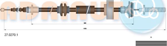 Adriauto 27.0270.1 - Тросик, cтояночный тормоз parts5.com