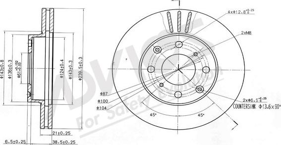 ADVICS-SEA C6F563 - Тормозной диск parts5.com