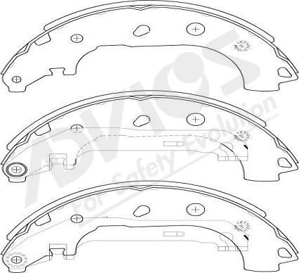 ADVICS-SEA E8N007Y - Комплект тормозных колодок, барабанные parts5.com