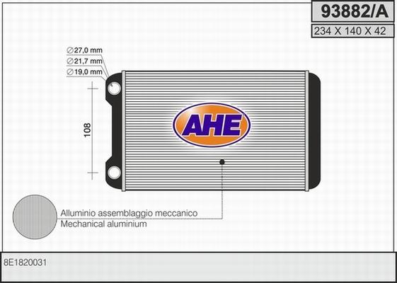 AHE 93882/A - Heat Exchanger, interior heating parts5.com