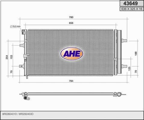 AHE 43649 - Конденсатор кондиционера parts5.com