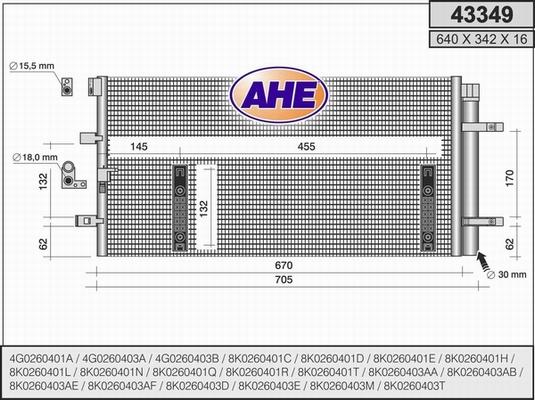 AHE 43349 - Конденсатор кондиционера parts5.com