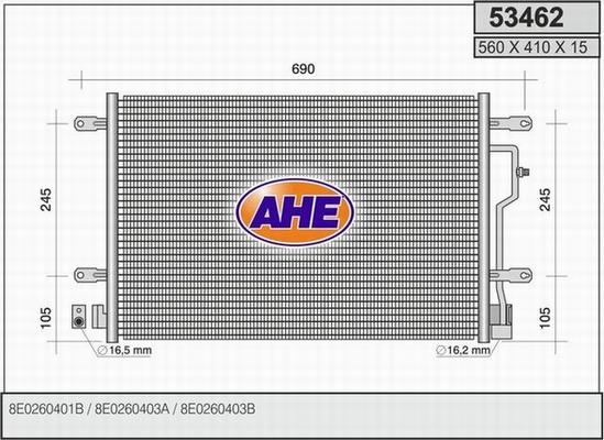 AHE 53462 - Конденсатор кондиционера parts5.com