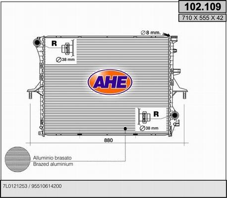 AHE 102.109 - Радиатор, охлаждение двигателя parts5.com
