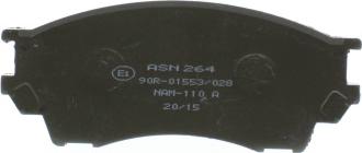 AISIN ASN-264 - Тормозные колодки, дисковые, комплект parts5.com