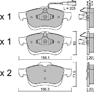 AISIN BPFI-1027 - Тормозные колодки, дисковые, комплект parts5.com