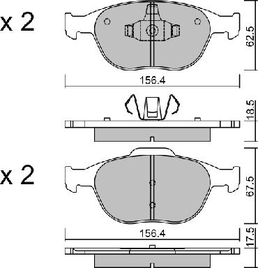 AISIN BPFO-1007 - Тормозные колодки, дисковые, комплект parts5.com