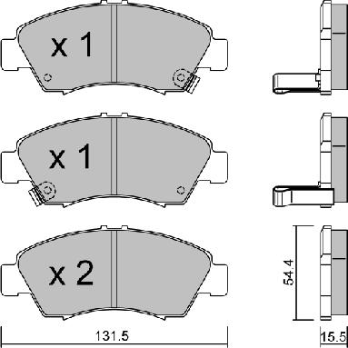 AISIN BPHO-1904 - Тормозные колодки, дисковые, комплект parts5.com