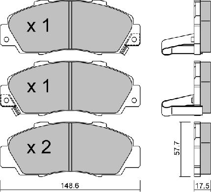 AISIN BPHO-1905 - Тормозные колодки, дисковые, комплект parts5.com