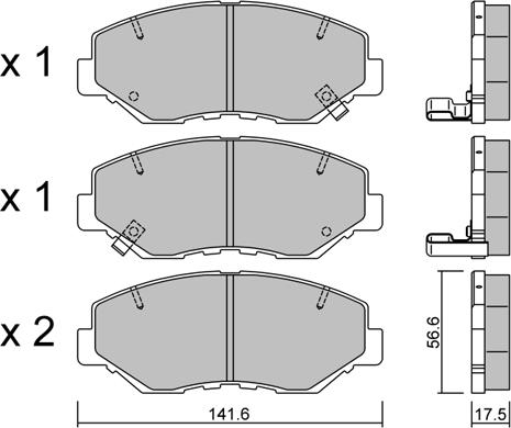 AISIN BPHO-1908 - Тормозные колодки, дисковые, комплект parts5.com